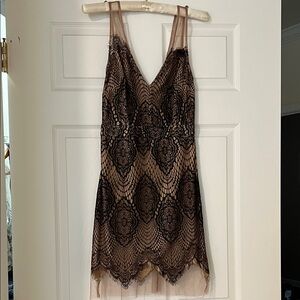 Black Lace Overlay Dress